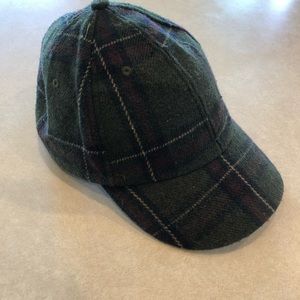 Womens Green Flannel Plaid Baseball Cap